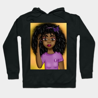 melanin poppin digital art cute anime style drawing Hoodie